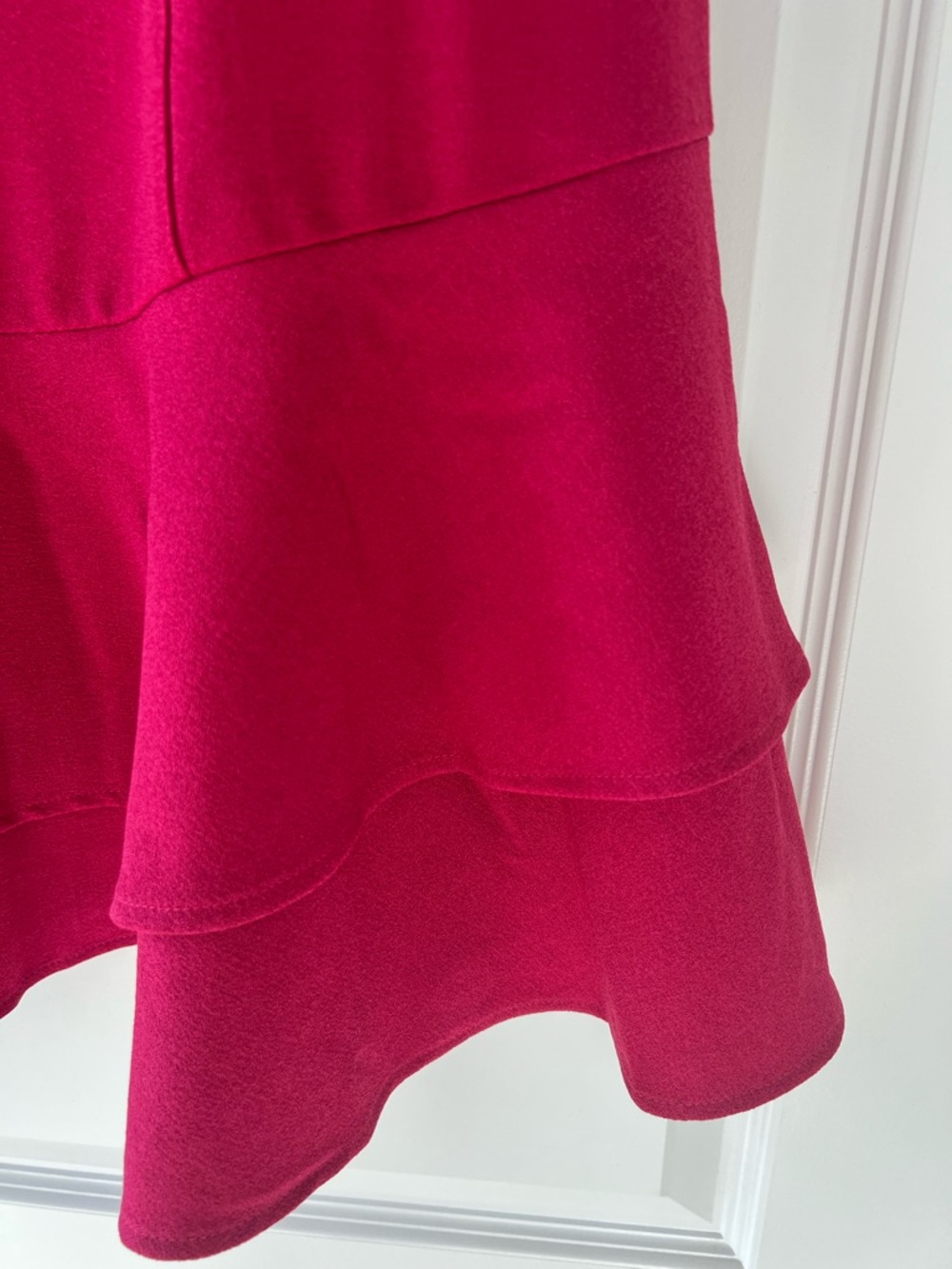 Eliza J Stretch Ruffle Crepe Chic Sheath Cocktail Ruffle Dress Mini Pink Sz 14 - Picture 3 of 6